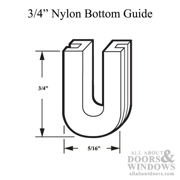 3/4 Inch Nylon Bottom Guide for Sliding Screen Door, 4 pack - 3/4 Inch Nylon Bottom Guide for Sliding Screen Door, 4 pack