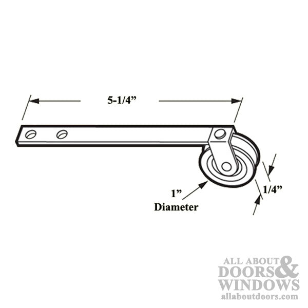 Straight Spring Tension Roller Assembly with 1 Inch Steel Wheel for Sliding Screen Door - Straight Spring Tension Roller Assembly with 1 Inch Steel Wheel for Sliding Screen Door