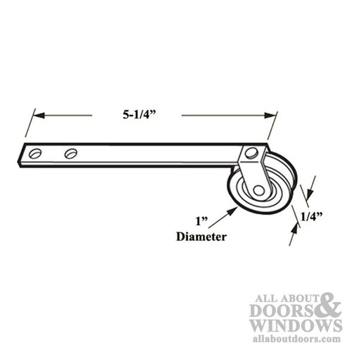 Straight Spring Tension Roller Assembly with 1 Inch Steel Wheel for Sliding Screen Door - Straight Spring Tension Roller Assembly with 1 Inch Steel Wheel for Sliding Screen Door