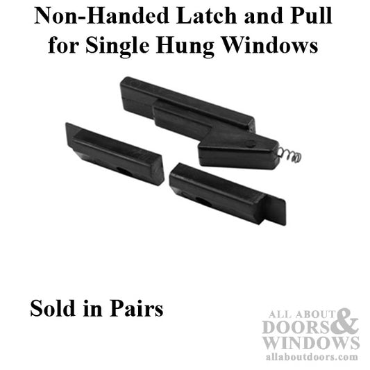 Latch and Pull - Vinyl and Aluminum Sash Hardware, Plastic - Black