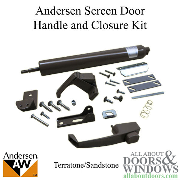 Andersen Insect Screen Door Handle and Closure Set - Stone - Andersen Insect Screen Door Handle and Closure Set - Stone