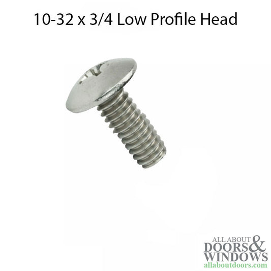 Truss Low Profile Head Machine Screw 10-32 Thread for Sliding Patio Door Roller Assembly