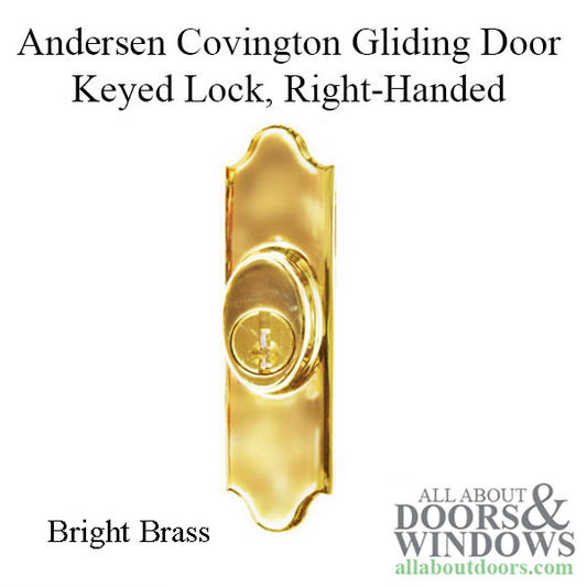 Andersen Gliding Door Keyed Lock, Covington - RH, Bright Brass