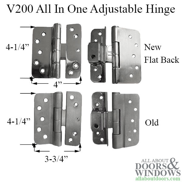 V200 Left Hand All-In-One Adjustable Hinge, New Style - Choose Your Color - V200 Left Hand All-In-One Adjustable Hinge, New Style - Choose Your Color