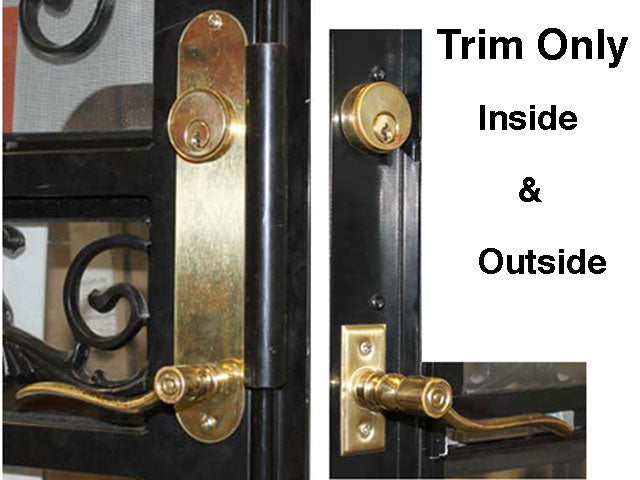 Trim Only - Steel Security Ornamental Storm Door Trim Kit - Brass - Trim Only - Steel Security Ornamental Storm Door Trim Kit - Brass