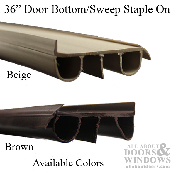 Door Bottom / Sweep, Staple-On,  Brown, 36 Inch - Door Bottom / Sweep, Staple-On,  Brown, 36 Inch