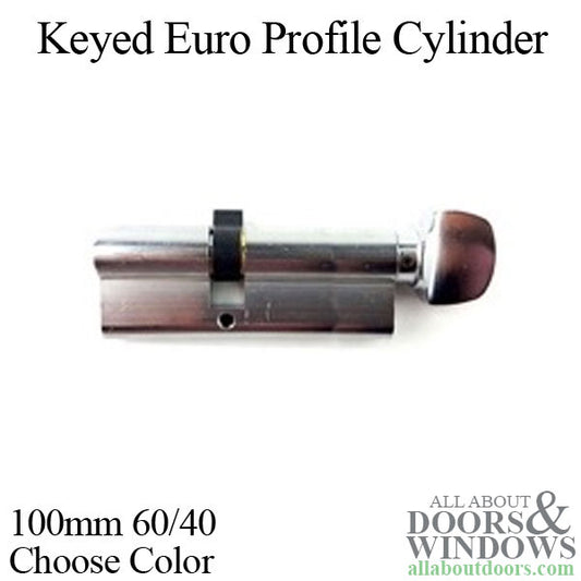 100mm 60/40 Exterior Keyed Euro Profile Cylinder - Schlage 6 pin - Choose Color