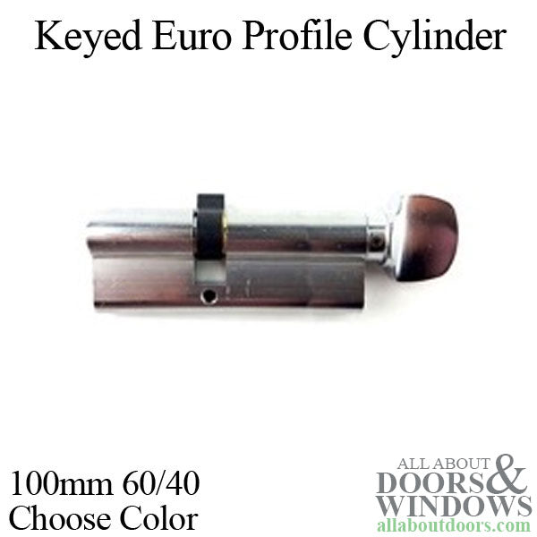 100mm 60/40 Exterior Keyed Euro Profile Cylinder - Schlage 6 pin - Choose Color - 100mm 60/40 Exterior Keyed Euro Profile Cylinder - Schlage 6 pin - Choose Color