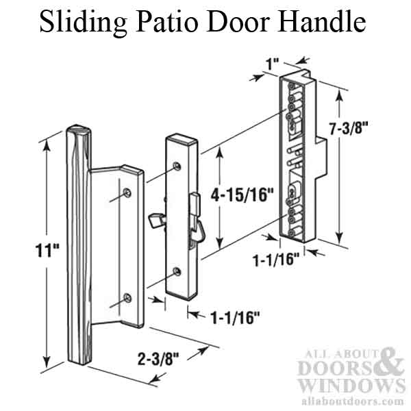 Sliding Patio Door Handle Black Metal With Wood Finish - Sliding Patio Door Handle Black Metal With Wood Finish