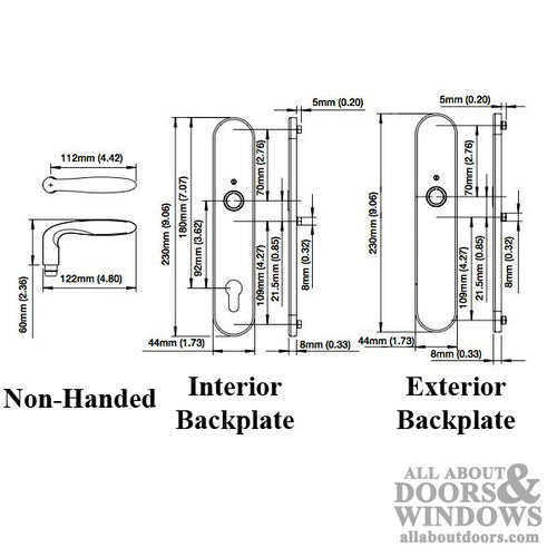 Hoppe Verona Inactive Handle Set Stainless Steel - Hoppe Verona Inactive Handle Set Stainless Steel