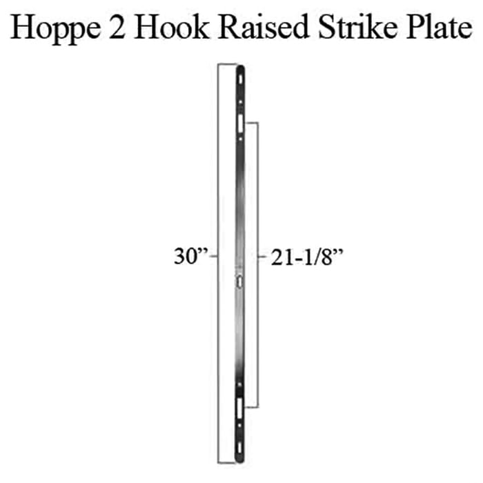 Hoppe 2 Point Sliding Door Lock Strike - 16mm Face, 2.3mm Thick, 30