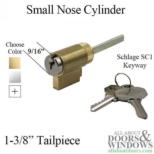 Keylock Cylinder with 2 Keys Small Nose 36mm Tailpiece for Entry Door Handlesets - Keylock Cylinder with 2 Keys Small Nose 36mm Tailpiece for Entry Door Handlesets