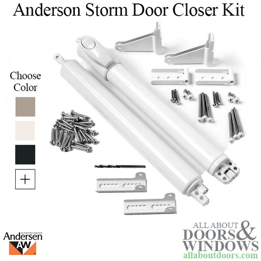 Andersen / Emco 2 pack Push Button Storm / Screen Door Closer Kit - Choose Color