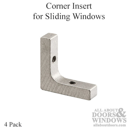 Sliding Window Corner Inserts, 4 Pack - Extruded Aluminum