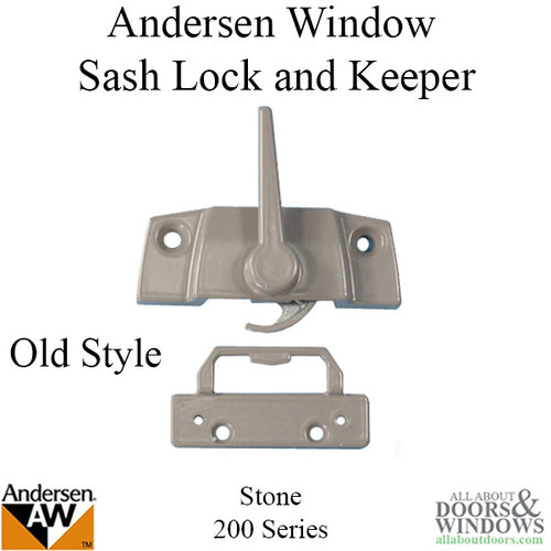 Andersen Sash Lock & Keeper OLD STYLE Double Hung - Stone - Andersen Sash Lock & Keeper OLD STYLE Double Hung - Stone