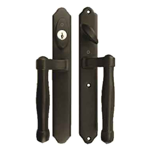 HOPPE HLS 9000 Sliding Door Traditional Handle Set Active Keyed Rustic Umber