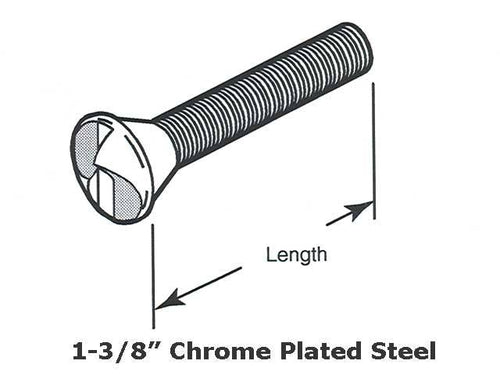 One Way Machine Screws - 1-3/8 Inch Chrome Plated Steel - One Way Machine Screws - 1-3/8 Inch Chrome Plated Steel