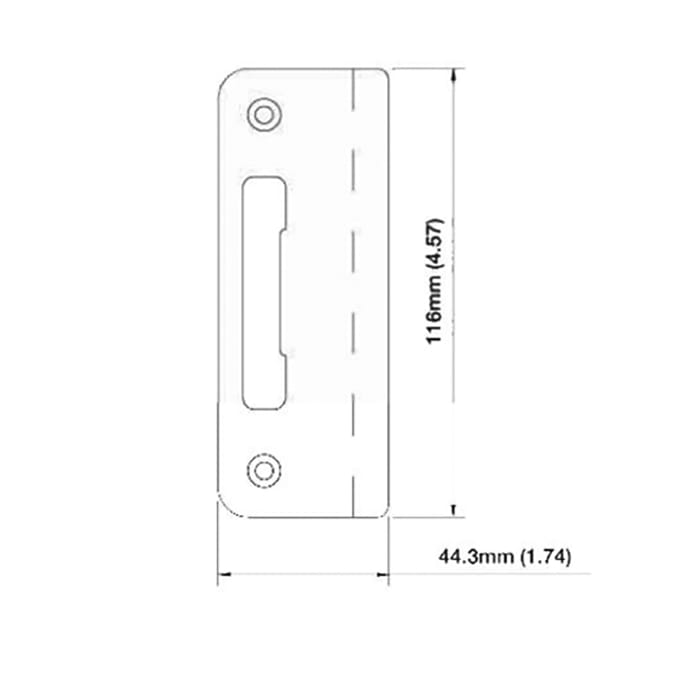 Strike Plate, PT0009N, Tongue curved lip 1.74 x 4.57 - Brass - Strike Plate, PT0009N, Tongue curved lip 1.74 x 4.57 - Brass