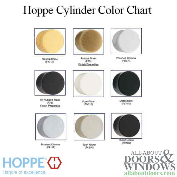 Hoppe Crescent Knob, New Style for Non-Logo Cylinder - Choose Color - Hoppe Crescent Knob, New Style for Non-Logo Cylinder - Choose Color