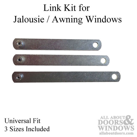 Link Kit, Jalousie / Awning Universal  3 sizes, 3-5/16, 3-5/8, and 4-1/4"