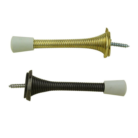 Flexible Steel Spring Door Stop Wall Mount 3 Inch