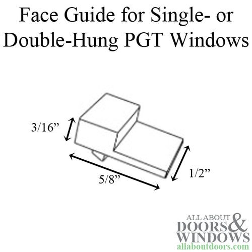 Face Guide, for PGT Windows, White, 5/8