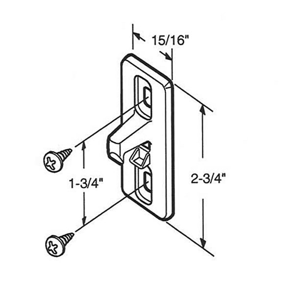 Diecast Keeper for Sliding Patio Door 1-3/4