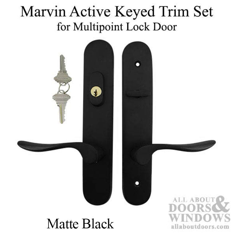 Marvin Active Keyed Multi-point Lock Trim for Hinged Door - Matte Black - Marvin Active Keyed Multi-point Lock Trim for Hinged Door - Matte Black