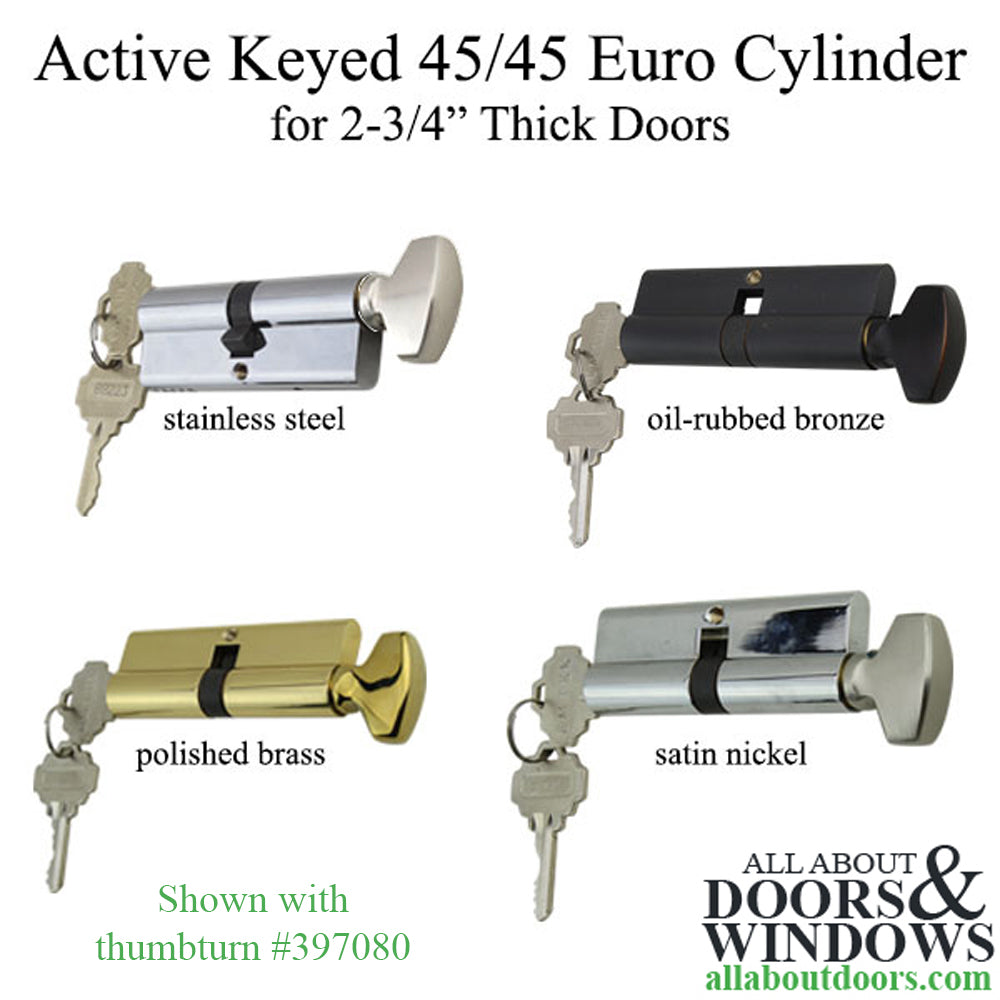 Active Keyed 45 / 45 Euro Cylinder Kit for 2-3/4