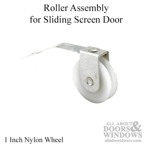 V Spring Tension Roller Assembly with 1 Inch Nylon Wheel for Sliding Screen Door - V Spring Tension Roller Assembly with 1 Inch Nylon Wheel for Sliding Screen Door