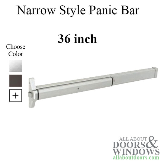 Exit Device / Panic Bar, Narrow Style Rim Type, 36 inch Commercial Door Hardware - Choose Color