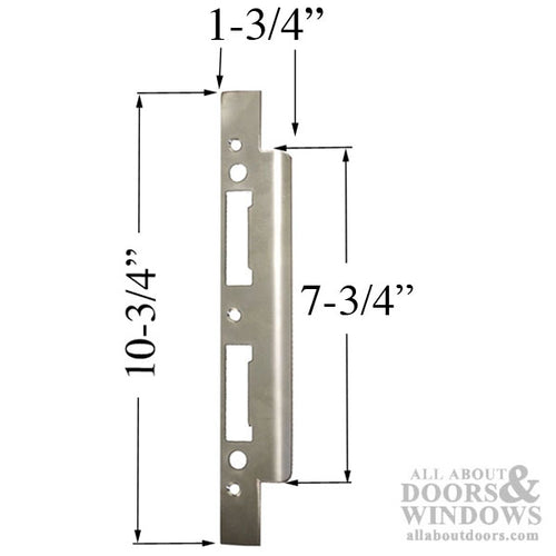 Custom Latch & Deadbolt Strike Plate, Curved lip 1-3/4 Door  - Stainless Steel - Custom Latch & Deadbolt Strike Plate, Curved lip 1-3/4 Door  - Stainless Steel