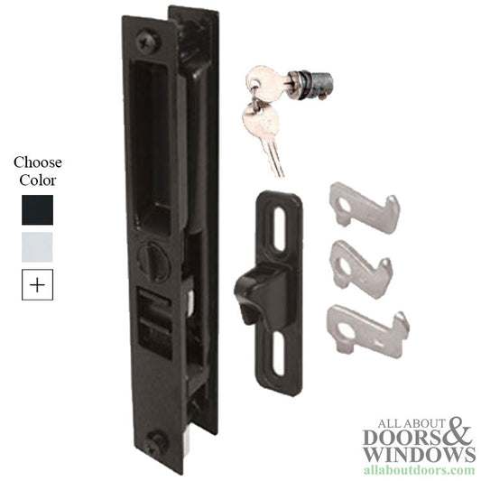 Keyed Mid-Body Hook Flush Mount Handle Set for Sliding Patio Door