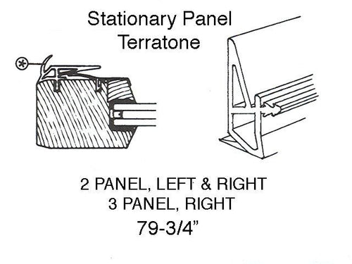 Interlock Only,  3 Panel LH Stationary Lock Stile, Andersen Terratone Gliding Door - Gray - Interlock Only,  3 Panel LH Stationary Lock Stile, Andersen Terratone Gliding Door - Gray