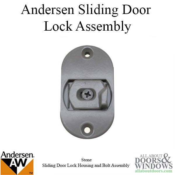 Andersen 3-Panel Perma-Shield Gliding Door - Lock Housing and Bolt Assembly,  - Stone - Andersen 3-Panel Perma-Shield Gliding Door - Lock Housing and Bolt Assembly,  - Stone