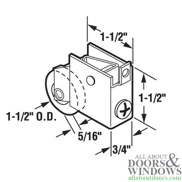 Sliding Patio Door Roller With F Tab Steel 1.5 Inch Steel Wheel - Sliding Patio Door Roller With F Tab Steel 1.5 Inch Steel Wheel
