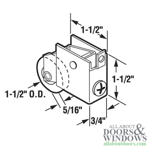 Sliding Patio Door Roller With F Tab Steel 1.5 Inch Steel Wheel - Sliding Patio Door Roller With F Tab Steel 1.5 Inch Steel Wheel