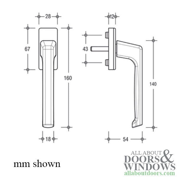 Dirigent Handle Set with PC Rosettes - Interior/Exterior - Dirigent Handle Set with PC Rosettes - Interior/Exterior