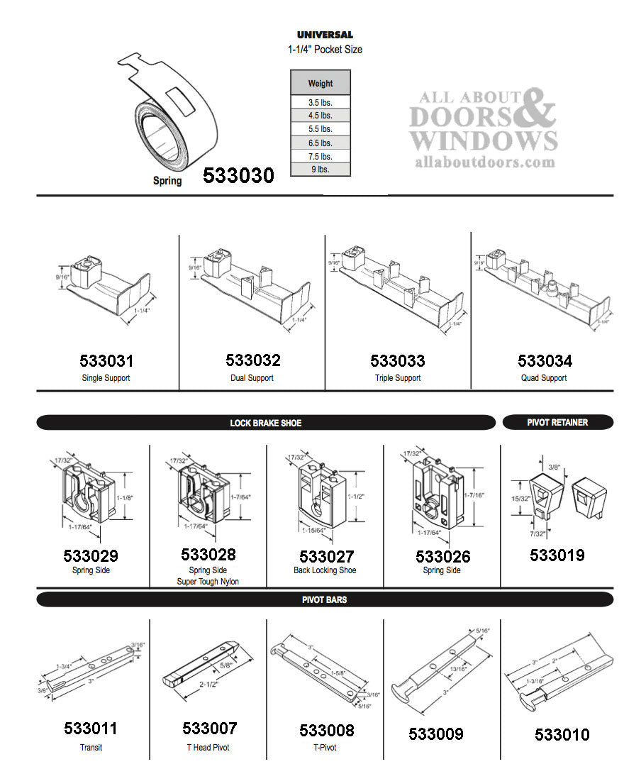 Coil Spring 1/2 inch Constant Force, 9 pound 1-1/4 Universal pocket - Coil Spring 1/2 inch Constant Force, 9 pound 1-1/4 Universal pocket