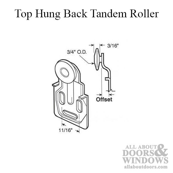 Discontinued - 3/4  Wheel, 3/8 Offset Thin Nylon Sliding Door Roller - Discontinued - 3/4  Wheel, 3/8 Offset Thin Nylon Sliding Door Roller