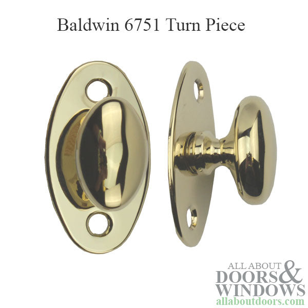 Baldwin 6751 Turn Piece - Polished Brass - Baldwin 6751 Turn Piece - Polished Brass
