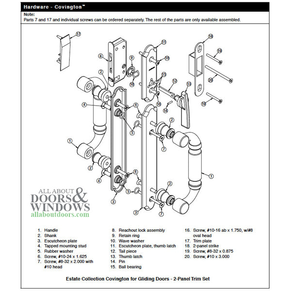 Andersen Gliding Door Keyed Lock, Covington - RH, Oil-Rubbed Bronze - Andersen Gliding Door Keyed Lock, Covington - RH, Oil-Rubbed Bronze