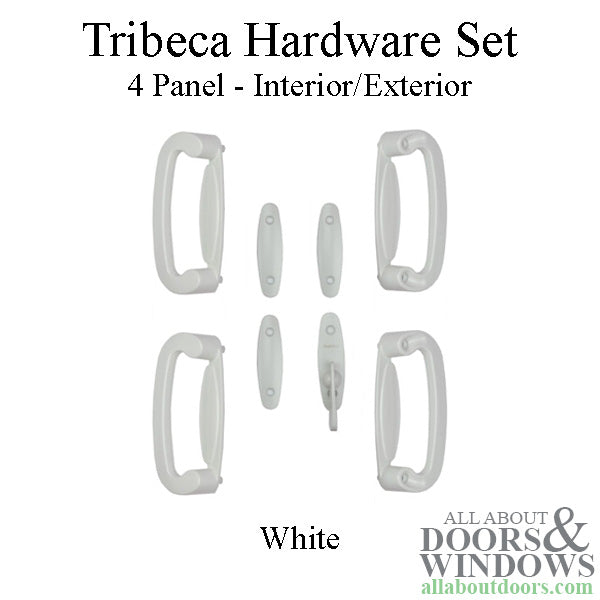 Andersen 4 Panel Gliding Door Tribeca Interior/Exterior Hardware Set - White - Andersen 4 Panel Gliding Door Tribeca Interior/Exterior Hardware Set - White