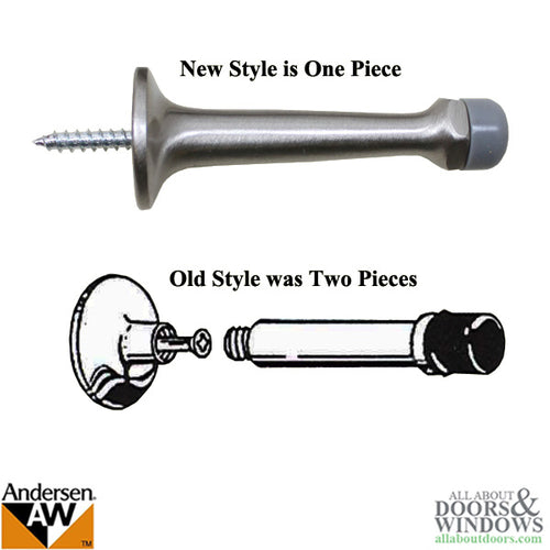 3-1/8 Door Stop, Andersen Frenchwood Hinged - Polished Chrome - 3-1/8 Door Stop, Andersen Frenchwood Hinged - Polished Chrome