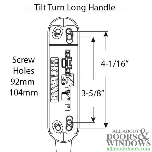Keyed Long Handle Tilt Turn Giesse 01209 Long Handle Tilt Turn Prima Key Cremone - Keyed Long Handle Tilt Turn Giesse 01209 Long Handle Tilt Turn Prima Key Cremone