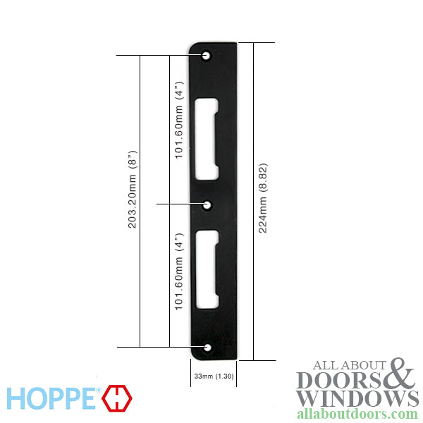 DISCONTINUED Strike Plate, PC0039N, Latch & Deadbolt  1.30 x 8.82 - Oil R. Brass. - DISCONTINUED Strike Plate, PC0039N, Latch & Deadbolt  1.30 x 8.82 - Oil R. Brass.