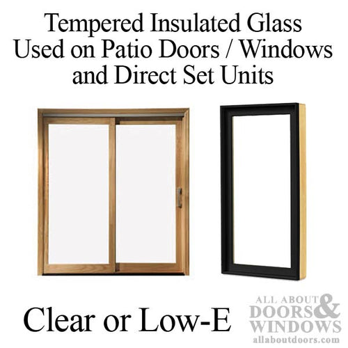 Tempered Patio Glass, 34 x 76 x 5/8 inch, Clear Insulated - Tempered Patio Glass, 34 x 76 x 5/8 inch, Clear Insulated