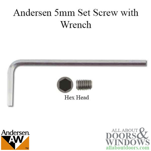 Set Screws With Wrench 5mm Andersen Pre-1990 - Set Screws With Wrench 5mm Andersen Pre-1990