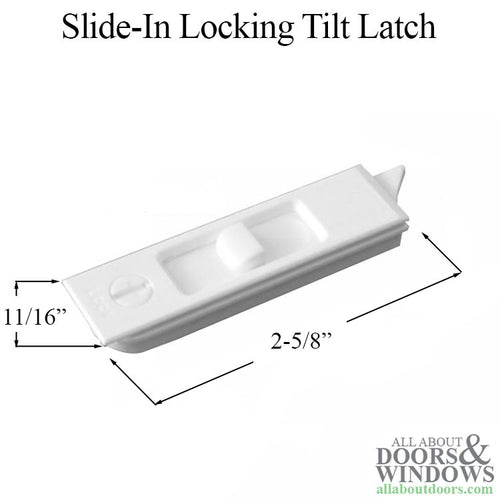 Locking Tilt Latch Left Handed Tilt Latch 2-5/8 Inch Slide-In Square Housing White - Locking Tilt Latch Left Handed Tilt Latch 2-5/8 Inch Slide-In Square Housing White