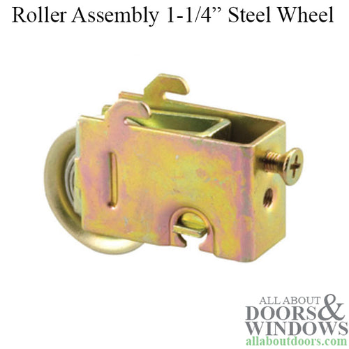 1-1/4 inch Steel Wheel, 3/4 inch Width Roller Assembly - 1-1/4 inch Steel Wheel, 3/4 inch Width Roller Assembly